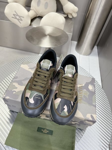 Valentino Camouflage fabric nappa leather sneakers