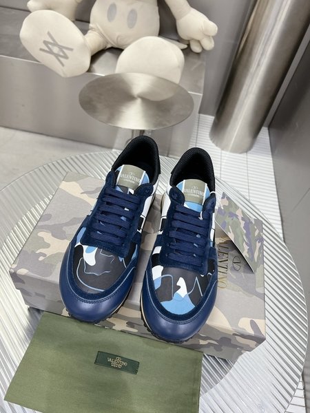 Valentino Camouflage fabric nappa leather sneakers