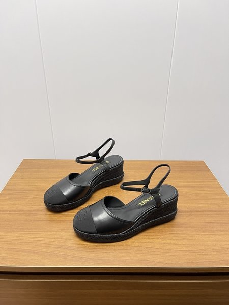 Chanel women s thick sole elastic buckle sandals