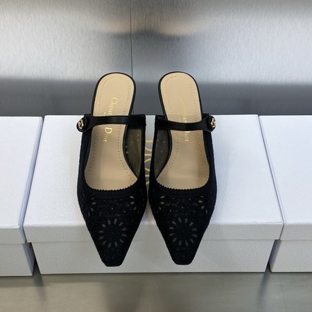 Dior D-Capture lace mesh mules