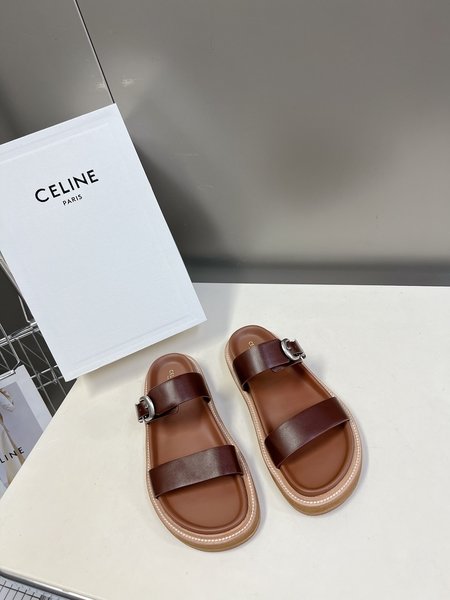Celine First layer imported cowhide slippers