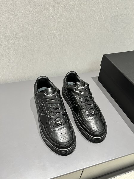 Chanel thick sole white shoes