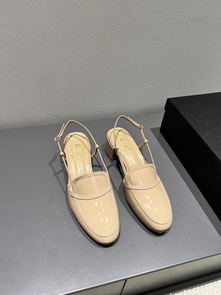 Chanel chunky patent leather sandals