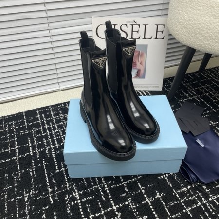 Prada Triangle logo short boots