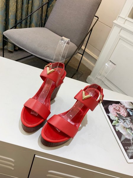 Louis Vuitton Bark grain cowhide Wedges