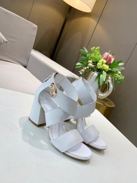 Louis Vuitton Logo double leather buckle sandals