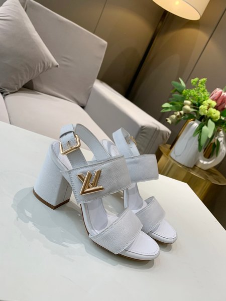 Louis Vuitton Logo double leather buckle sandals