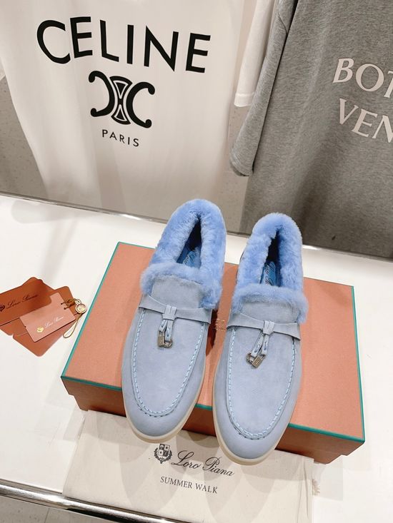 Loro Piana Classic Suede Lined Wool Loafers Comfortable Casual Walking Shoes