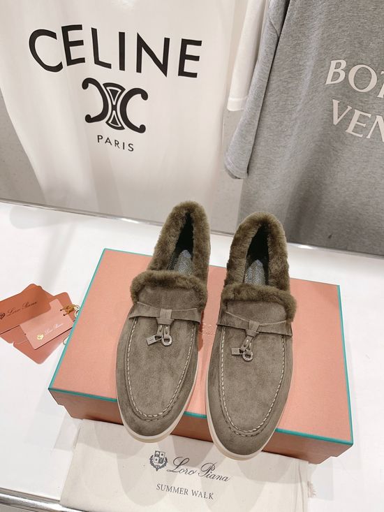 Loro Piana Classic Suede Lined Wool Loafers Comfortable Casual Walking Shoes