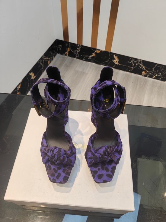 Balmain Velvet Stiletto High Heel Sandals With Premium Sole