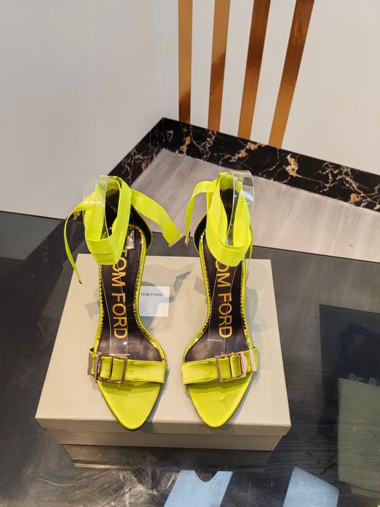 Tom Ford High-heeled Open-toe Silk Sandals with Leather Insole