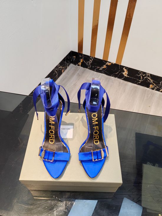 Tom Ford High-heeled Open-toe Silk Sandals with Leather Insole