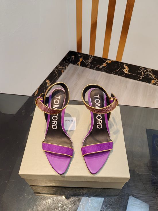 Tom Ford High-heeled Open-toe Sandals with Czech Crystals