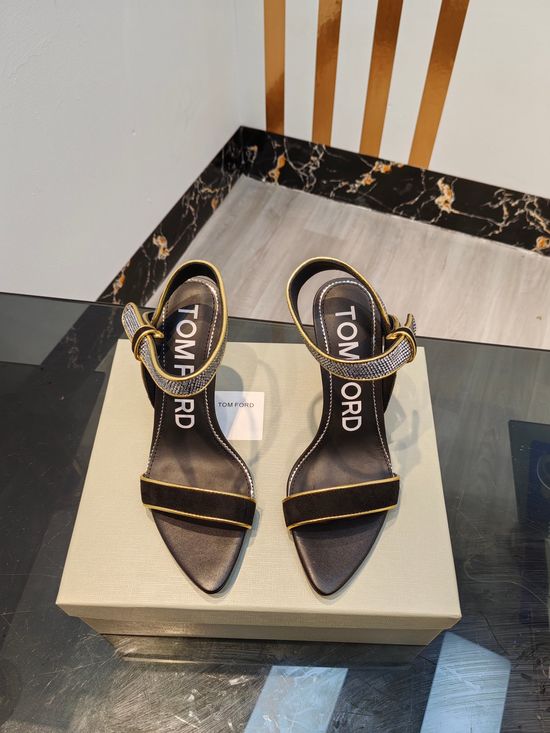 Tom Ford High-heeled Open-toe Sandals with Czech Crystals