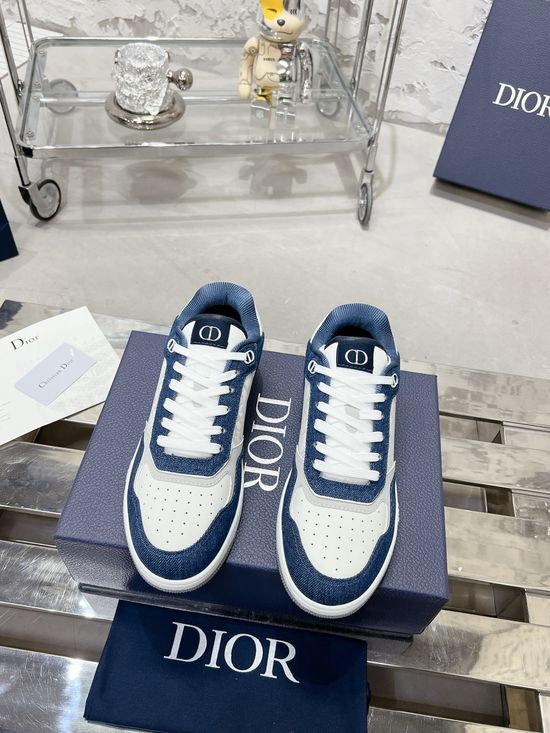 Christian Dior Low Top Sneakers with Patterned Accents Premium Leather