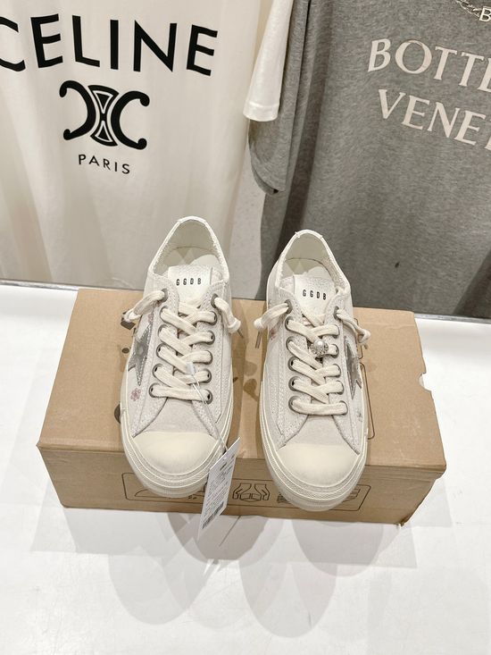 Golden Goose Premium Distressed Leather Sneakers Comfortable Height Boost Casual Shoes