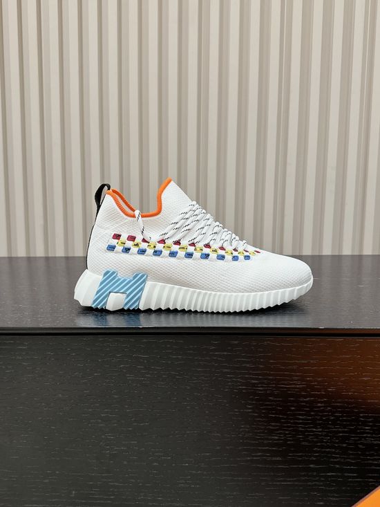 Hermes Premium Leather Suede Casual Comfort Sneakers
