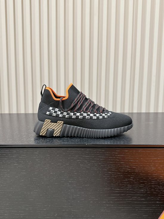 Hermes Premium Leather Suede Casual Comfort Sneakers