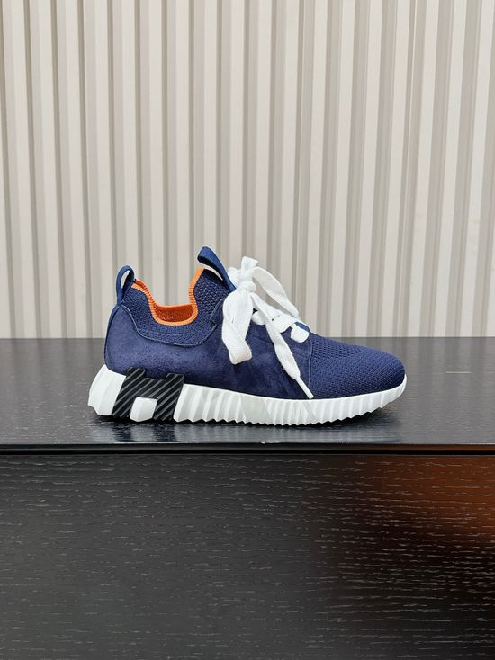 Hermes Premium Leather Suede Casual Comfort Sneakers