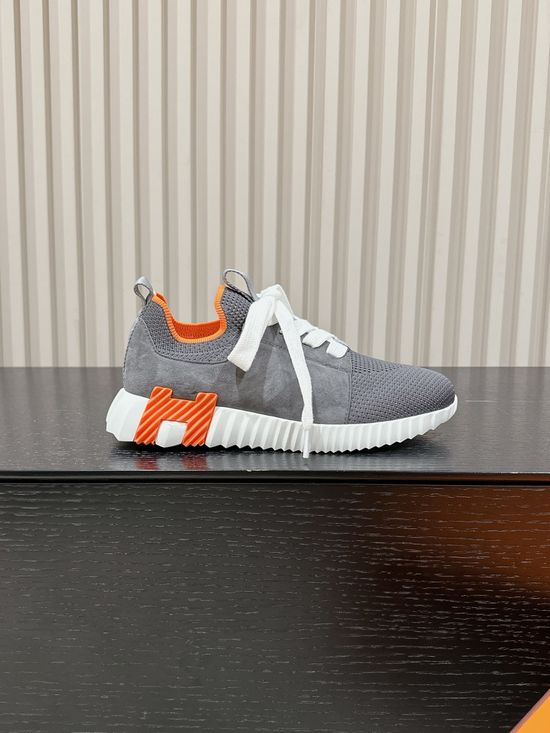 Hermes Premium Leather Suede Casual Comfort Sneakers