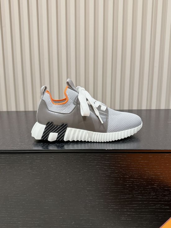 Hermes Premium Leather Suede Casual Comfort Sneakers