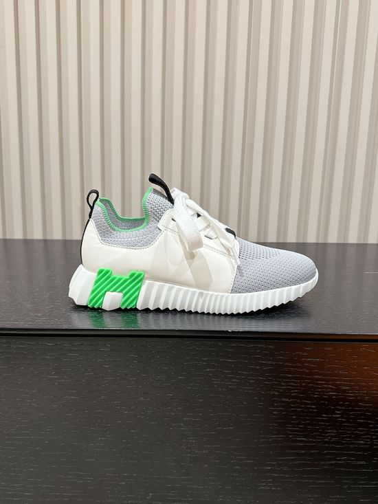 Hermes Premium Leather Suede Casual Comfort Sneakers
