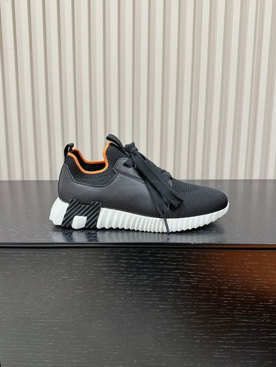 Hermes Premium Leather Suede Casual Comfort Sneakers