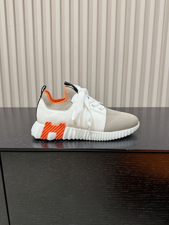 Hermes Premium Leather Suede Casual Comfort Sneakers