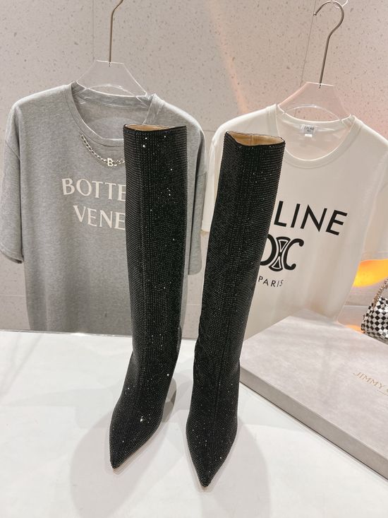 Jimmy Choo Diamond-face Pointed High-heeled Over-knee Boots