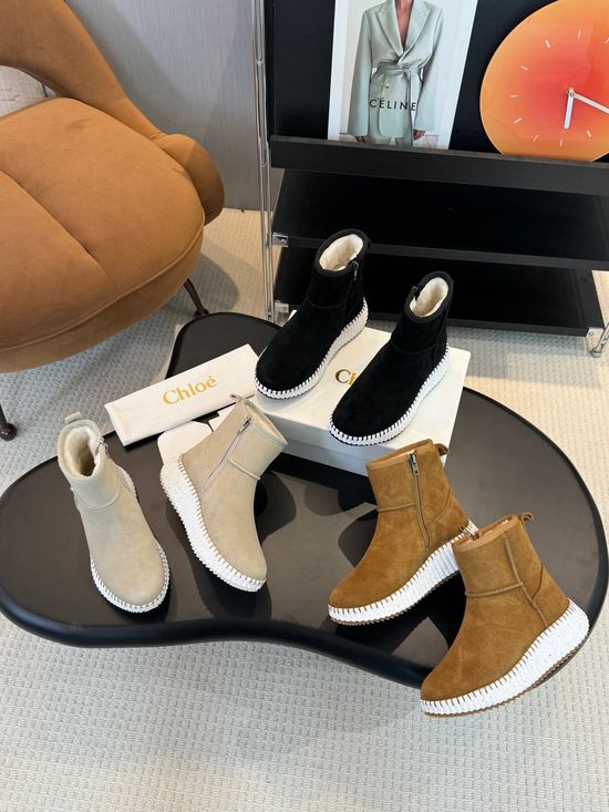 Chloe Suede Wool Lining Warm Winter Boots