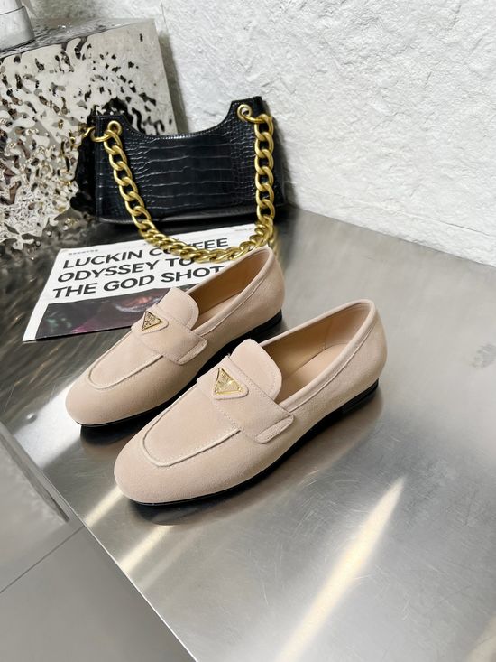 Prada Classic Logo Embellished Casual Loafer Shoes