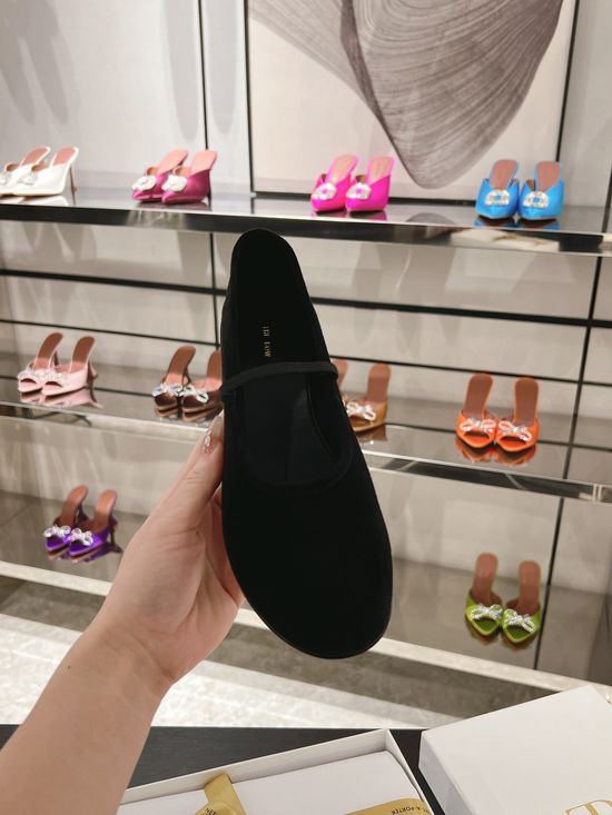 The Row Soft Suede Leather Ballet Flats with Elastic Strap