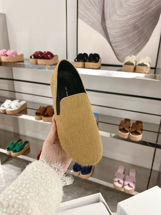 The Row Premium Horsehair Upper Loafers Comfortable Soft Sole Daily Shoes