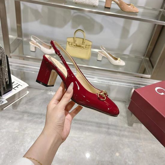 Gucci Classic Sheepskin Pumps with Metal Accent Buckle
