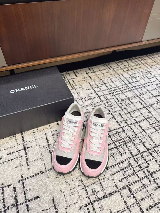 Chanel Classic Black White Chunky Heel Casual Sneakers Non Slip