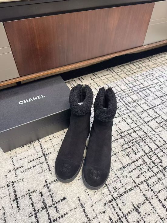 Chanel Fleece Lined Comfortable Warm Ankle Boots Anti Slip Sole