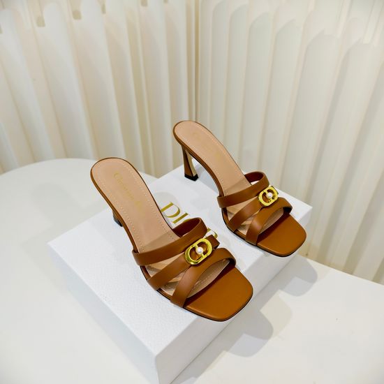 Christian Dior Elegant High-Heeled Sandals with Pearl Accents