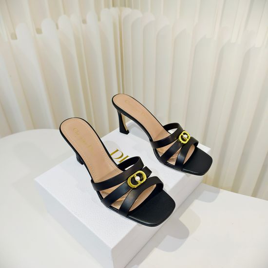 Christian Dior Elegant High-Heeled Sandals with Pearl Accents