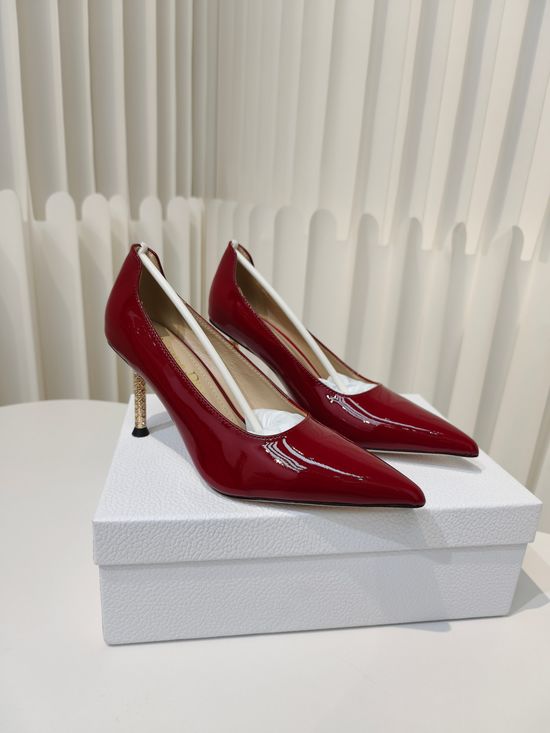 Christian Dior Pointed Toe Pumps With Unique Metallic Heel