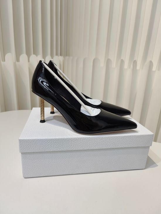 Christian Dior Pointed Toe Pumps With Unique Metallic Heel