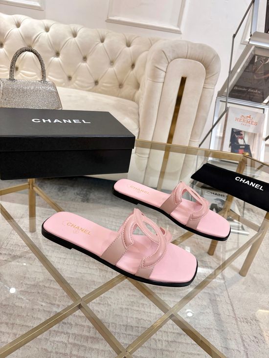 Chanel Hollow Carved Press Flower Craft Shoes