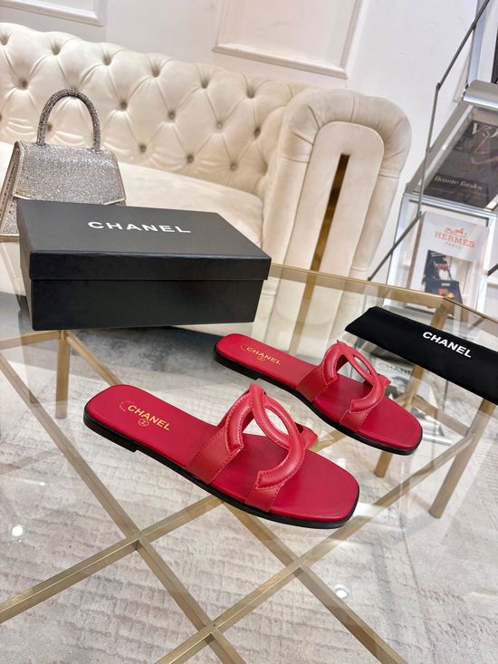 Chanel Hollow Carved Press Flower Craft Shoes