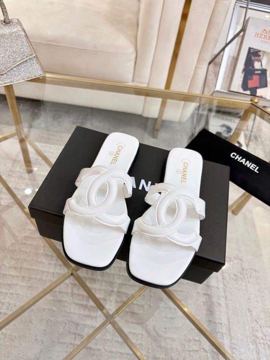Chanel Hollow Carved Press Flower Craft Shoes