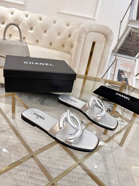 Chanel Hollow Carved Press Flower Craft Shoes