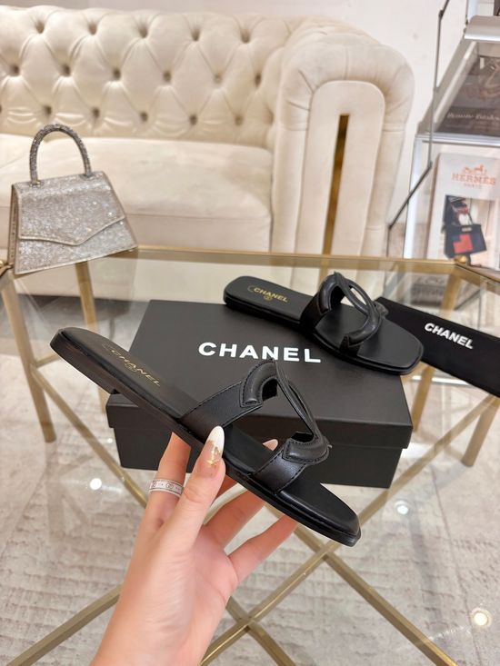 Chanel Hollow Carved Press Flower Craft Shoes