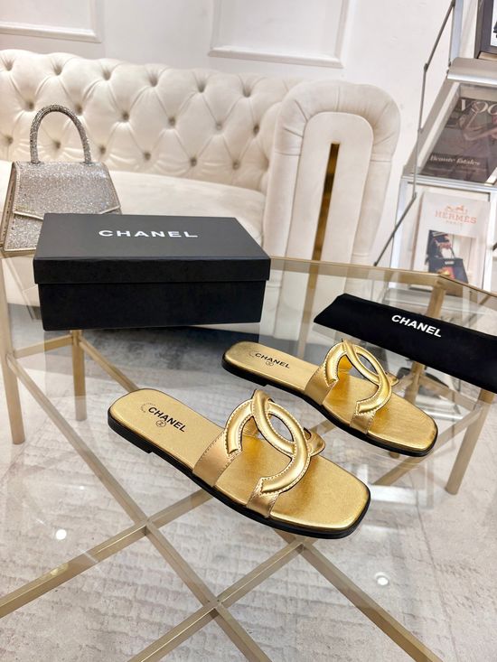 Chanel Hollow Carved Press Flower Craft Shoes
