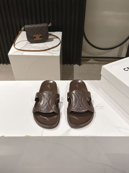 Celine Embossed Pattern Non-slip Casual Slip On Slides