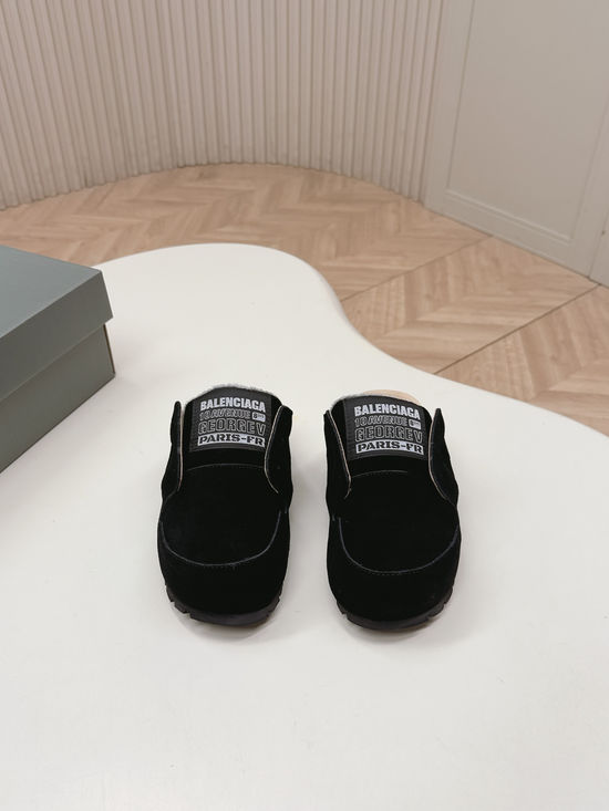 Balenciaga Vintage Suede Slip On Clog Shoes Soft Cork Insole