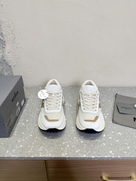 Hogan Vintage Style Thick Sole Casual Leather Sneakers