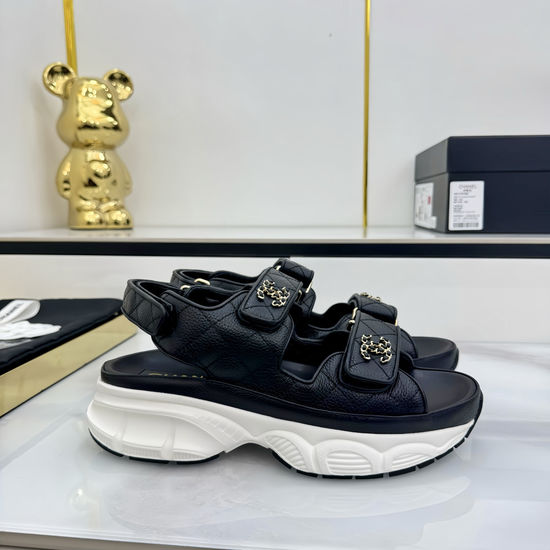 Chanel Casual Velcro Beach Sandals Soft Comfortable Sole